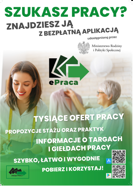 Plakat promujący aplikację Epraca